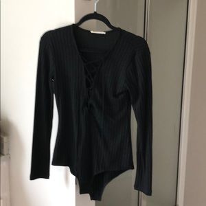 Black Tie Up Bodysuit!!